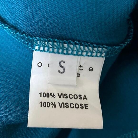 Odette Women's Blue Silk Satin High Waisted Wide Leg Trousers Pants Size S - Picture 5 of 5